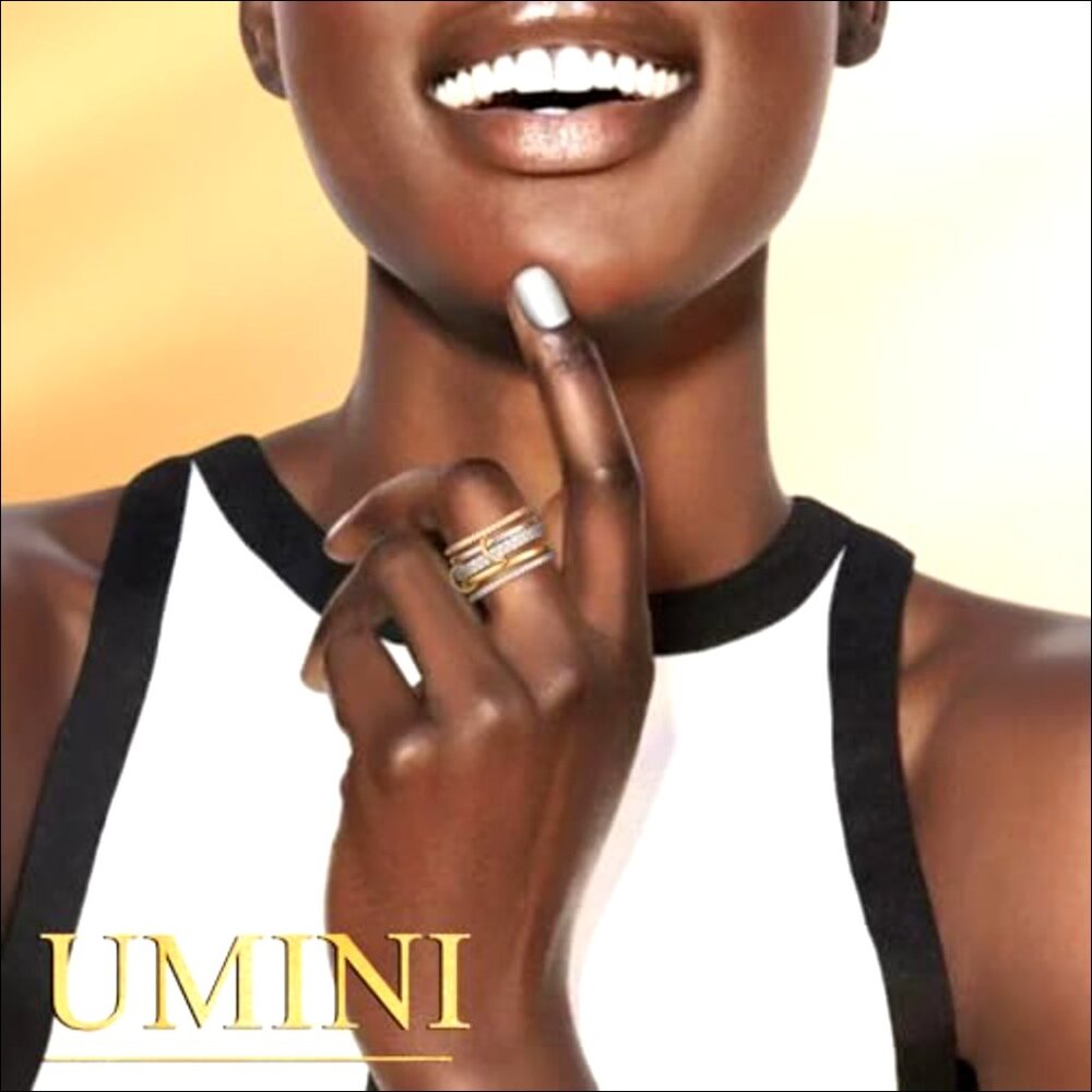 18k Gold Plated Stackable Ring Set, Size 8, Cubic… - image 3